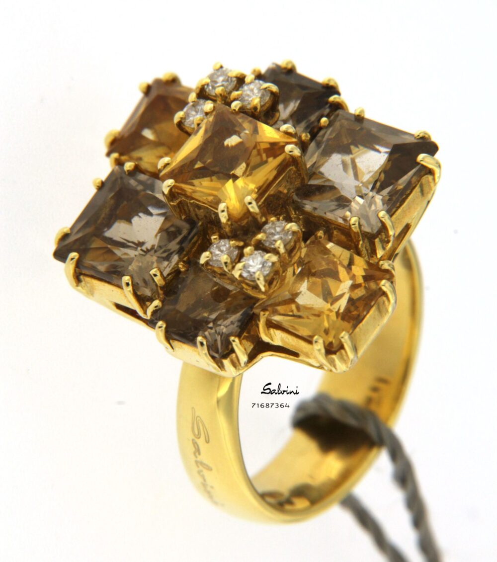 SALVINI - Anello oro 18K con topazi ct 1,00 e diamanti ct 0,20