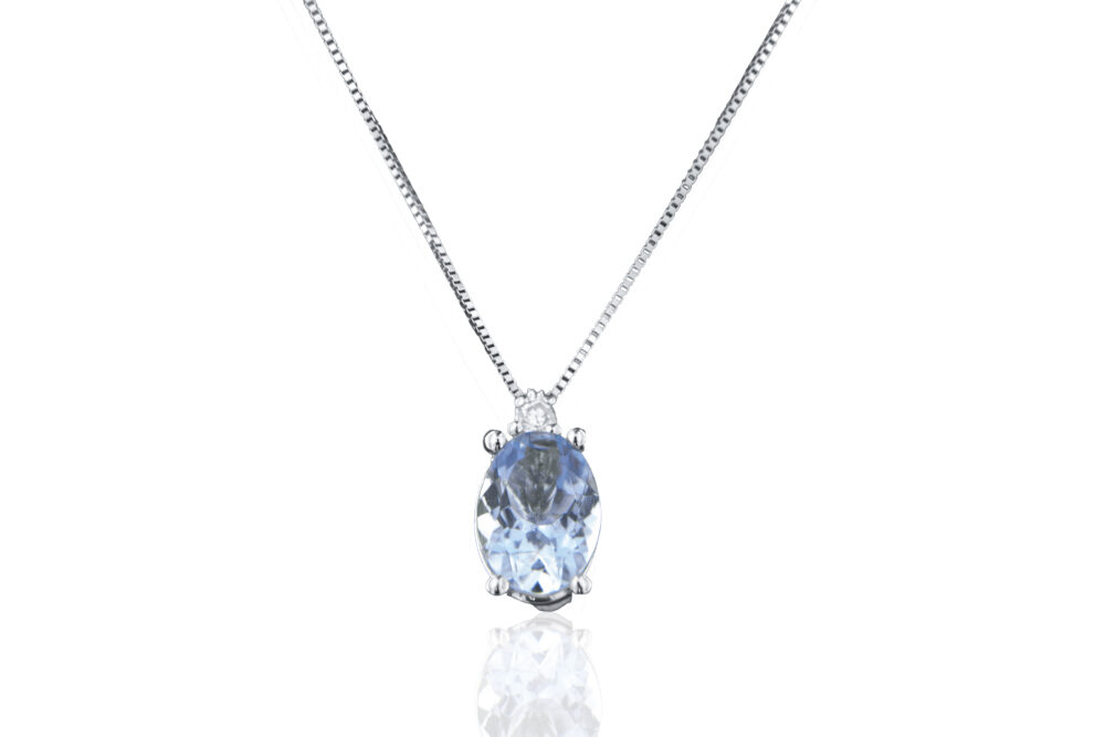 Collezione Privata – Collana con Acquamarina e Diamante